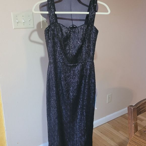 Dress the Population NWT Sequin Nicole Black Sweetheart Midi Dress XS - Picture 2 of 11